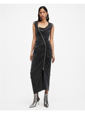 all saints spark pleated dress Allsaints Women's Spark 2-in-1 Dress, Red, Size L